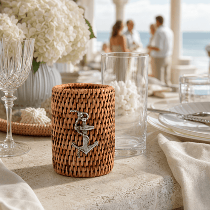 Anchor Rattan Drinking Glasses, Set of 4