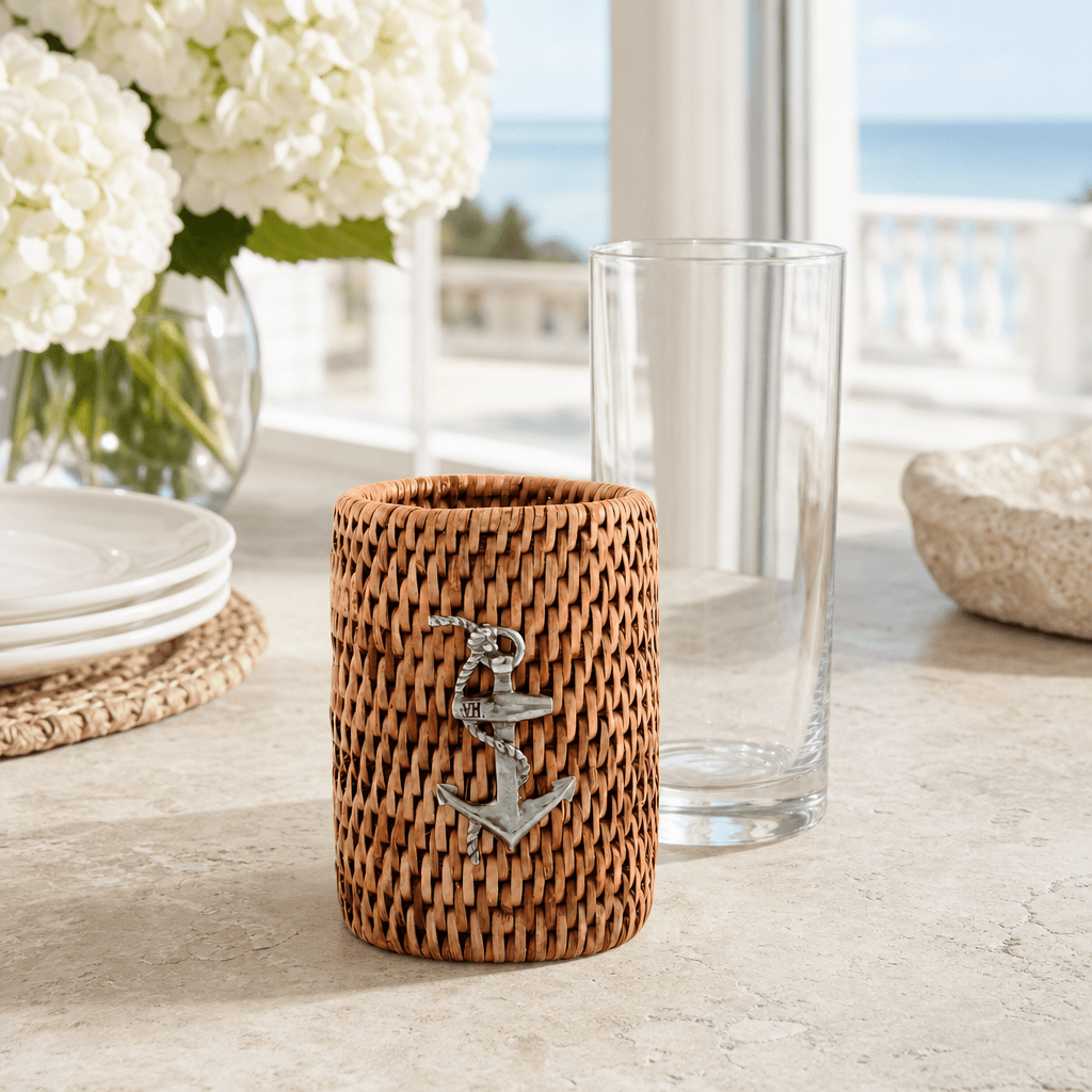 Anchor Rattan Drinking Glasses, Set of 4