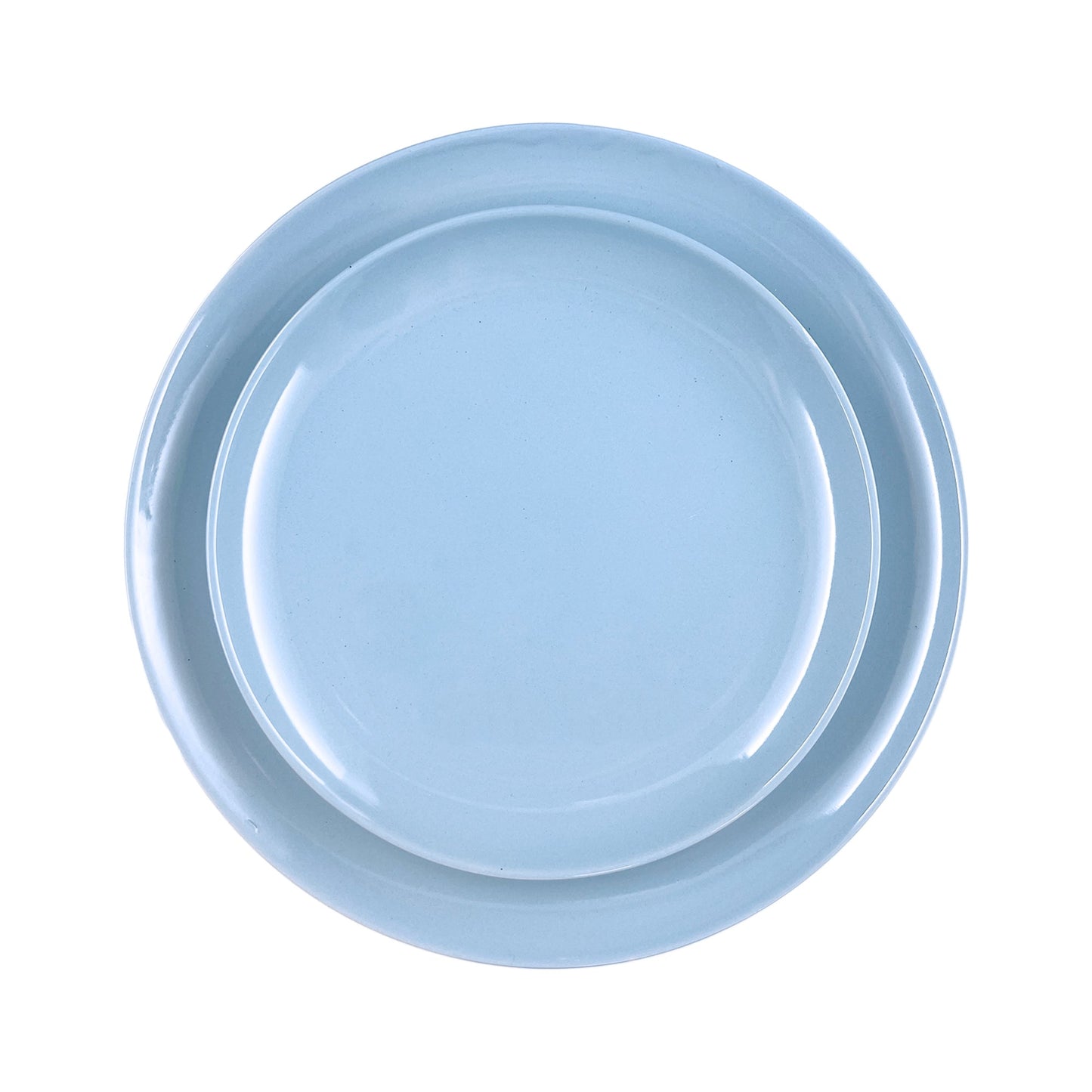 Shell Bisque Blue Porcelain 4 Piece Dinnerware Set, Service For 1