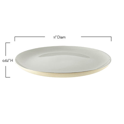 Shell Bisque Blue Porcelain 4 Piece Dinnerware Set, Service For 1