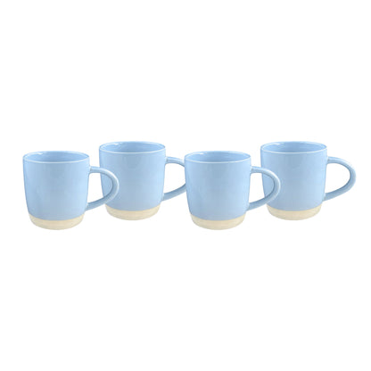 Shell Bisque Blue Porcelain 16 Piece Dinnerware Set, Service For 4