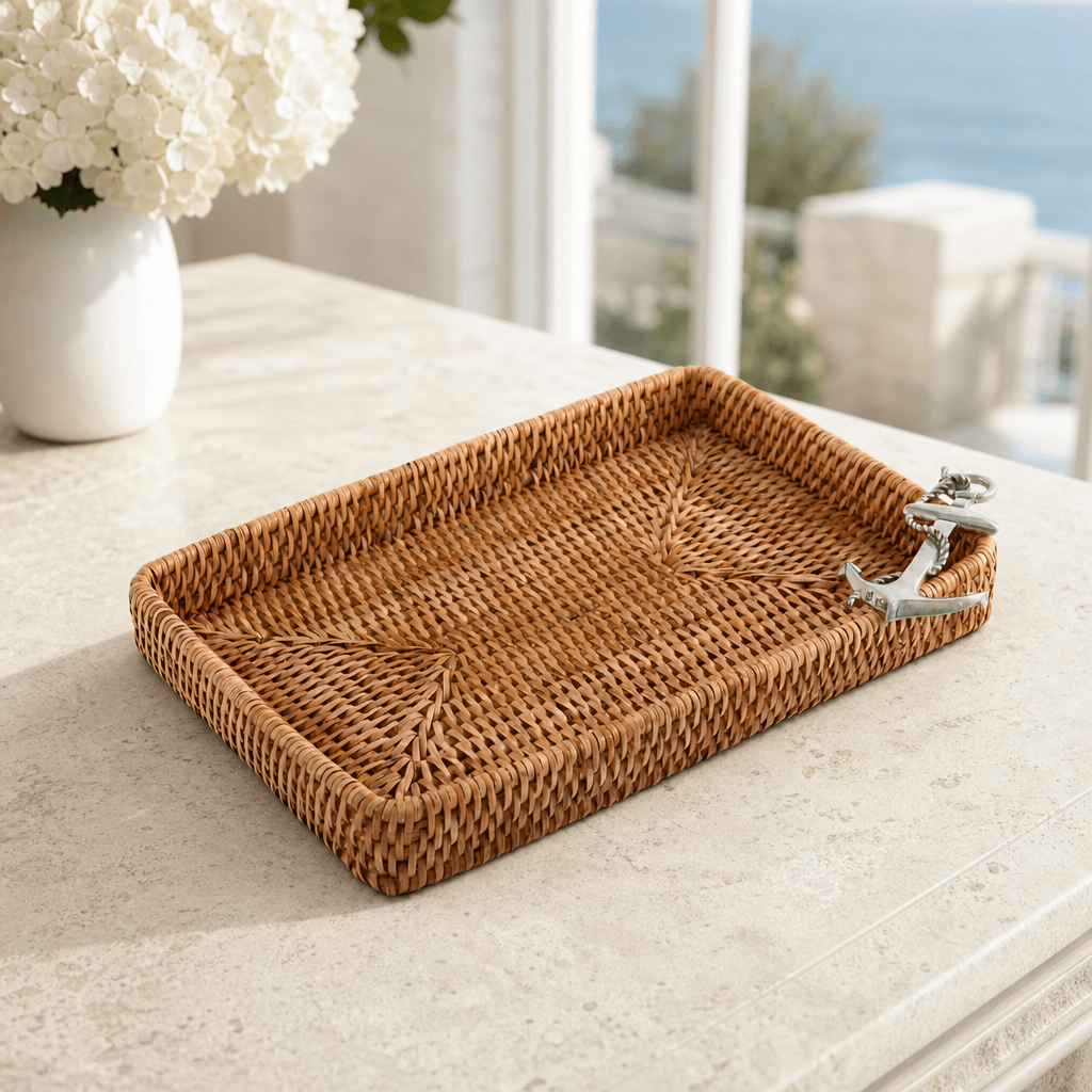 Anchor Rattan Catchall Tray