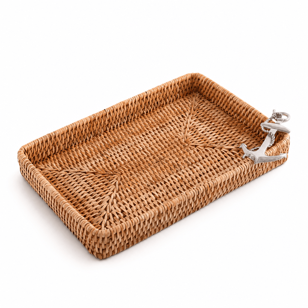 Anchor Rattan Catchall Tray