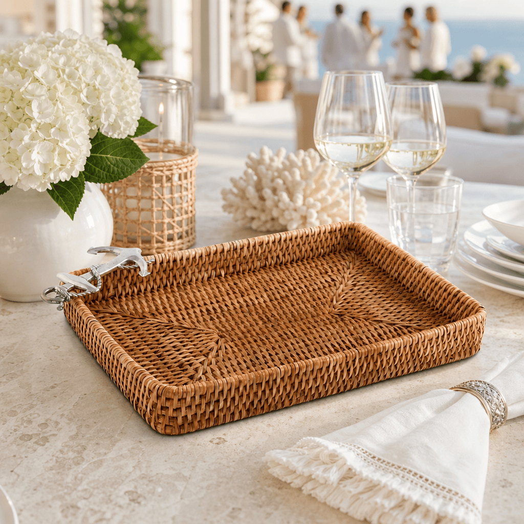 Anchor Rattan Catchall Tray