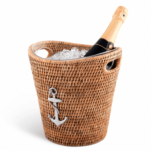 Anchor Hand Woven Wicker Rattan Champagne / Ice Bucket