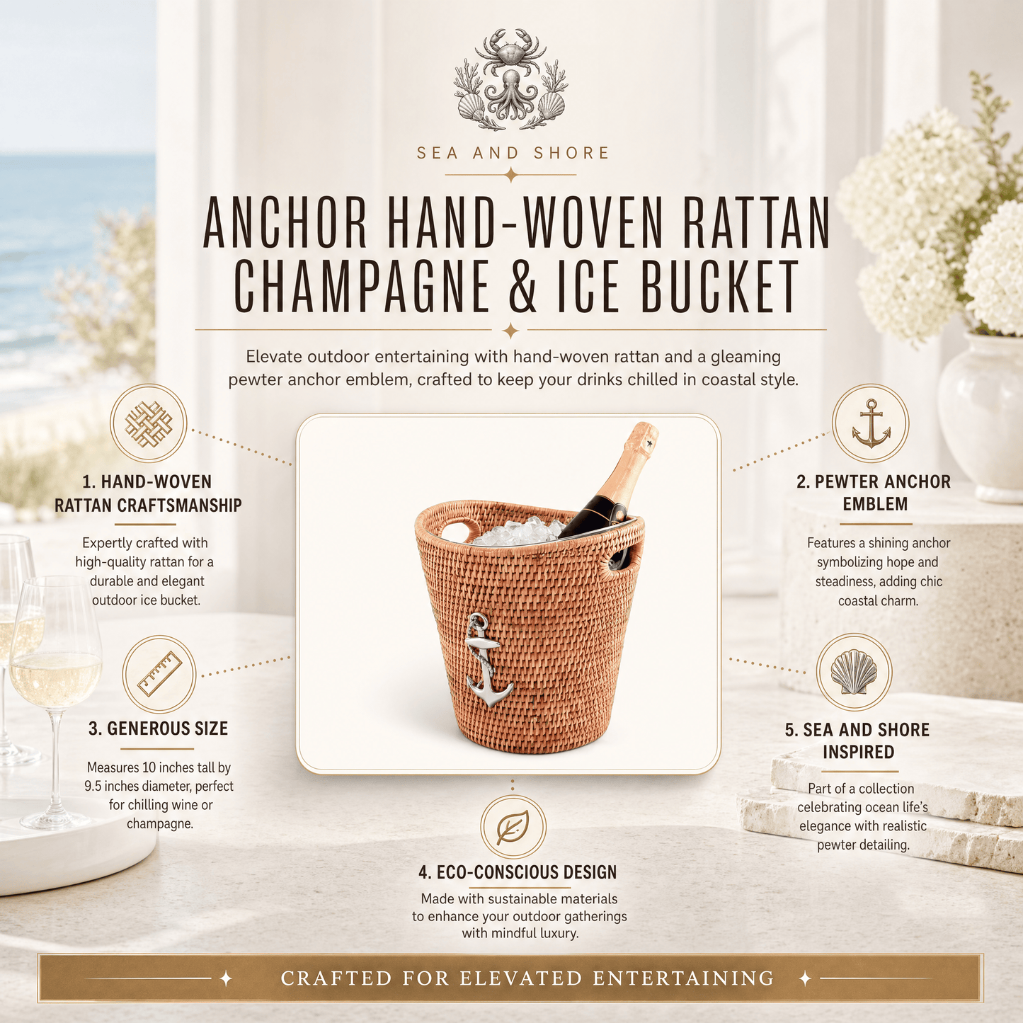 Anchor Rattan Champagne & Wine Ice Bucket