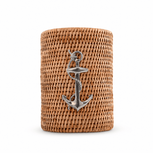 Anchor Hand Woven Wicker Rattan Utensils Holder