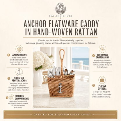 Anchor Rattan Flatware Caddy