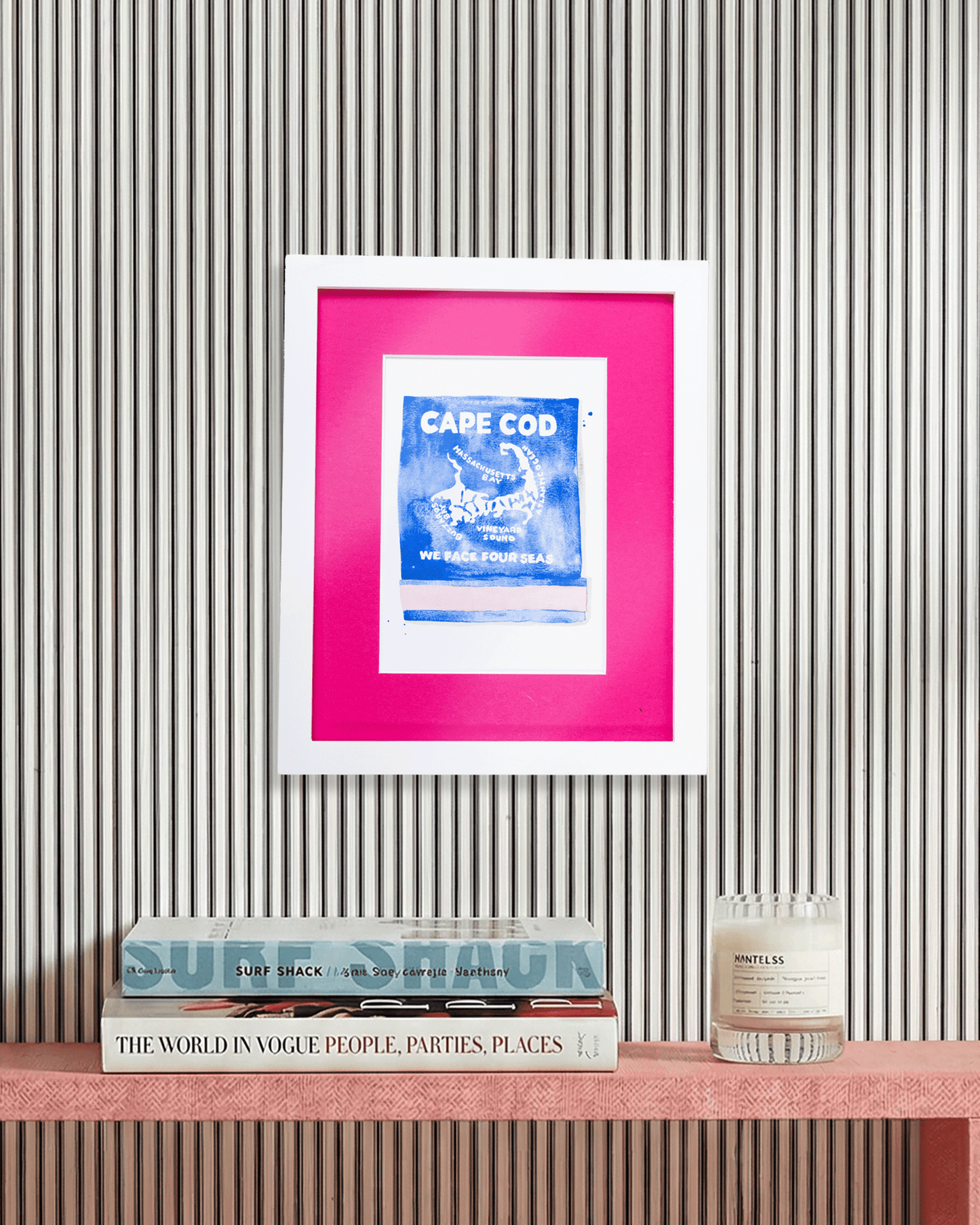 Cape Cod Matchbook Art Print - Coastal Watercolor Cape Cod Wall Art, Beach House Decor & Gallery Wall