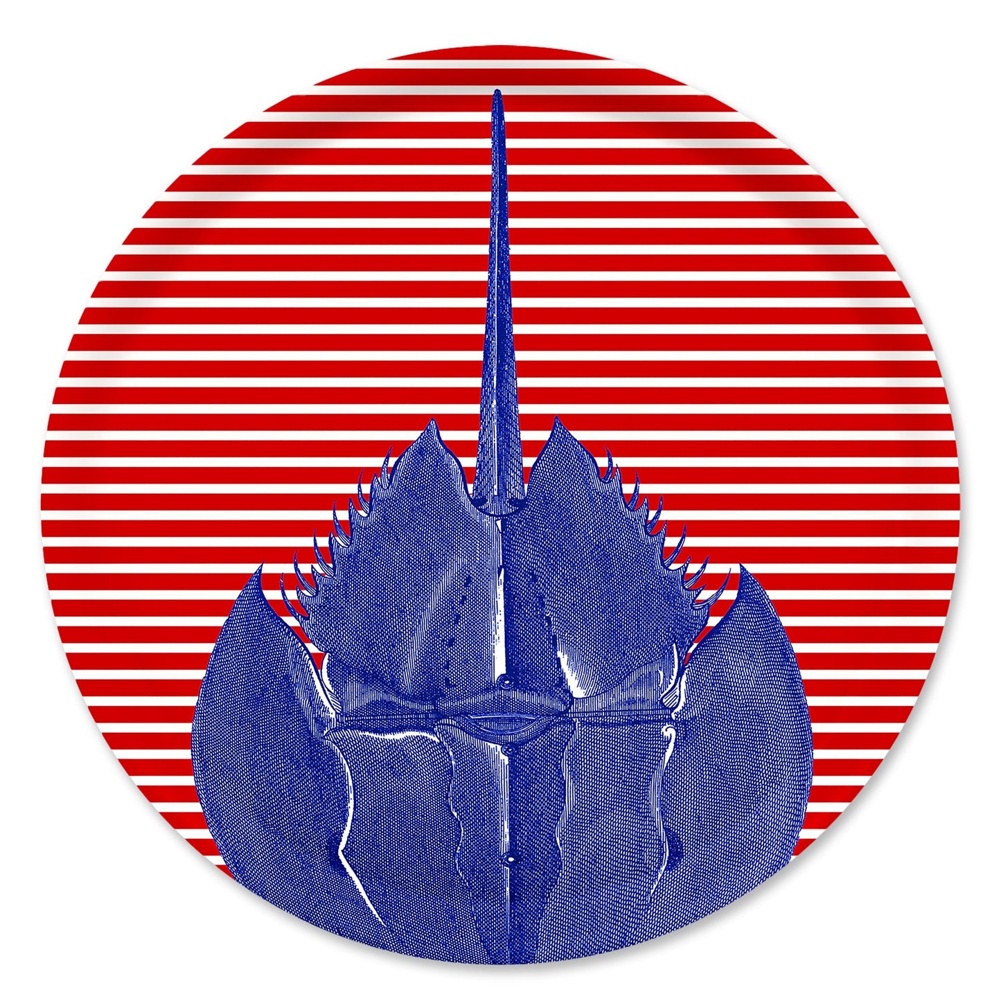 Horseshoe Crab Large Round Birchwood Tray