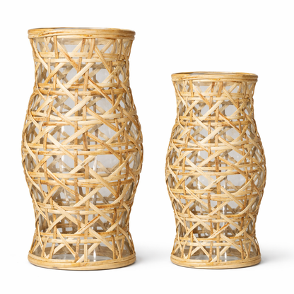 Cane Weave Hurricane Lantern