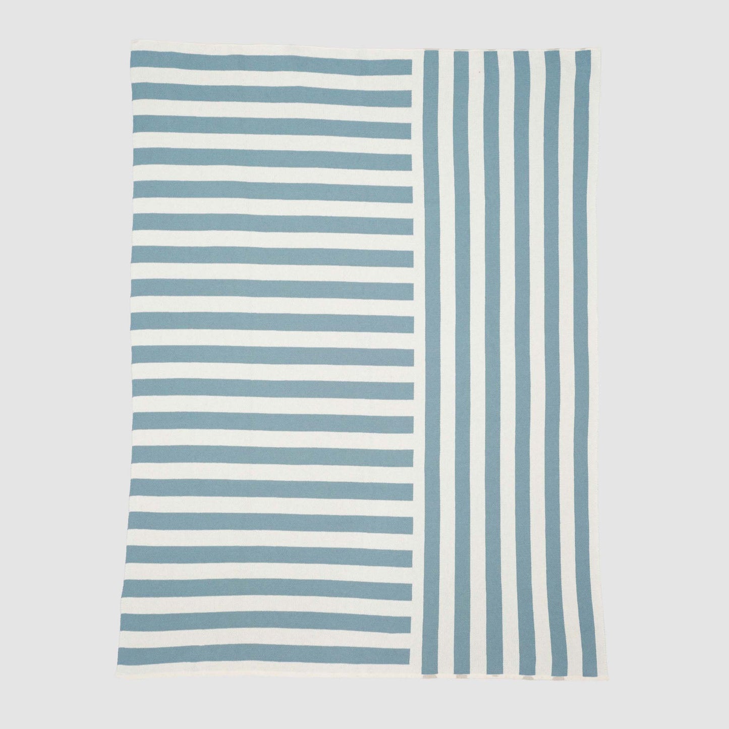 Cotton Sustainable Knit Throw Blanket - Coastal Stripes