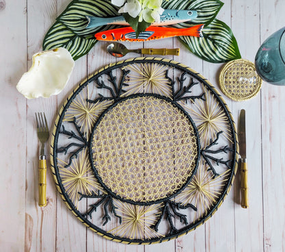 Coral Coastal Handwoven Iraca Placemat