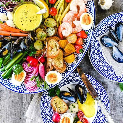 Newport Garden Gate Rimmed Salad Plate | Coastal Garden Dinnerware | Surfside Chic Decor