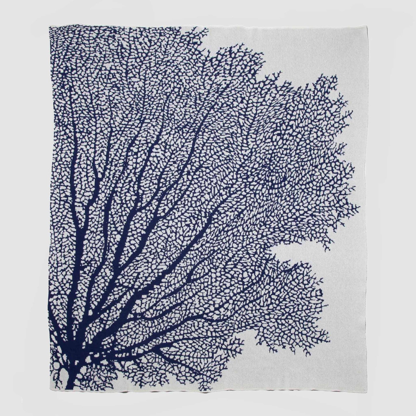 Fan Coral - Cotton Sustainable Knit Throw Blanket | Coastal