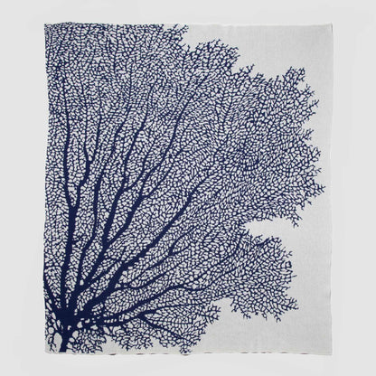 Fan Coral - Cotton Sustainable Knit Throw Blanket | Coastal