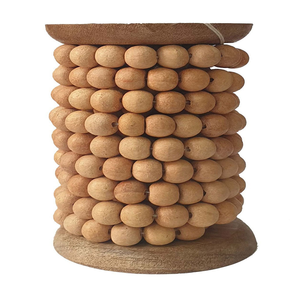 8’ Natural Wood Bead Garland