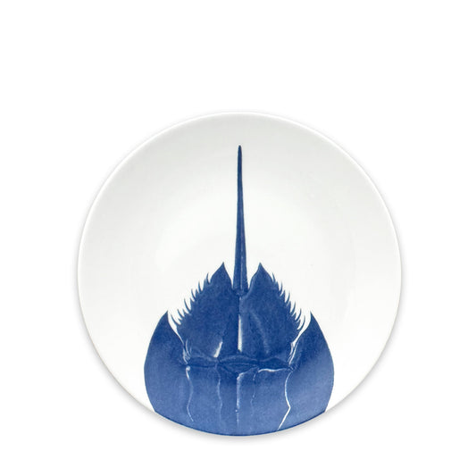 Horseshoe Crab Coupe Salad Plate - Coastal Premium Porcelain Salad Plate, Beach House Entertaining & Tableware