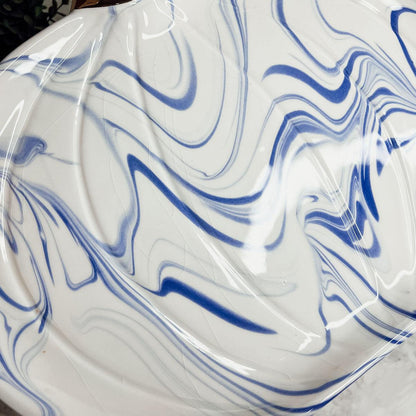 Marbled pumpkin platter with gold stem detail