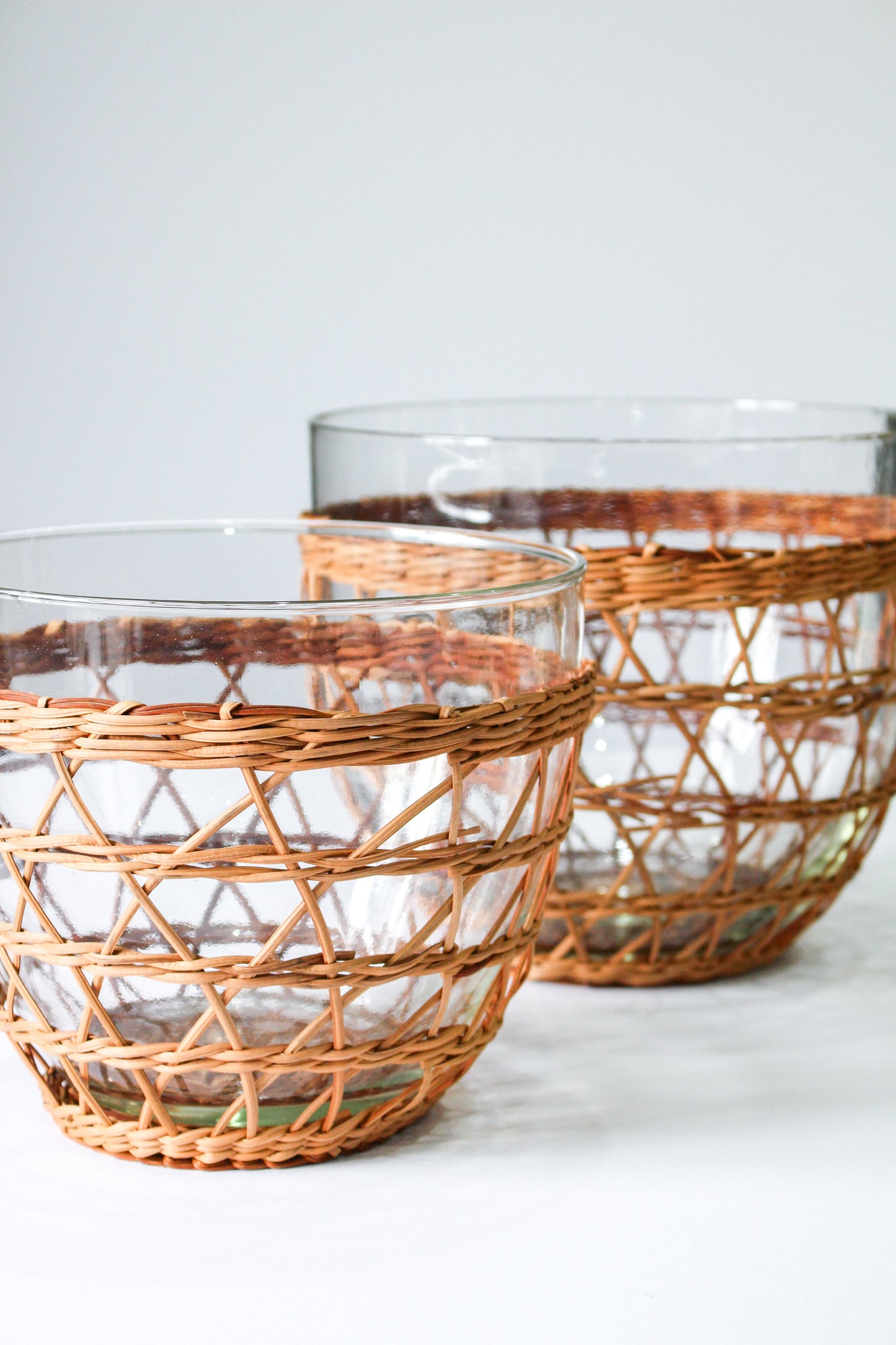 Rattan Cage Large Bowl - Coastal Handwoven Rattan Decorative Bowl, Beach House Decor & Entertaining