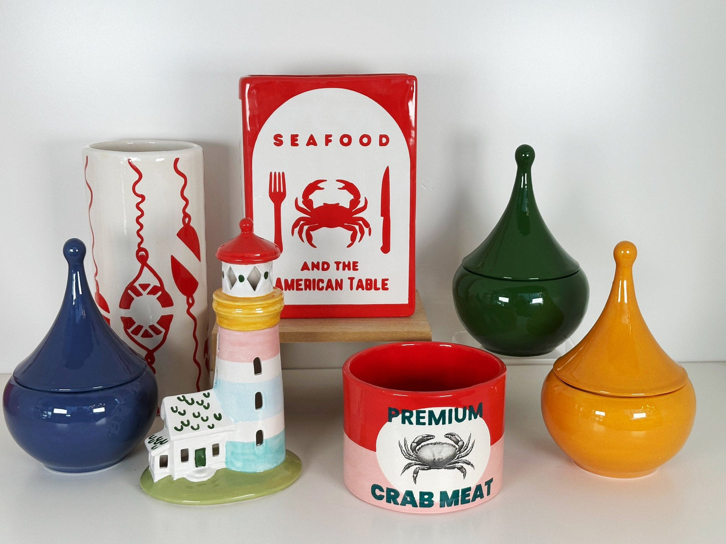 Seafood Cookbook Vase