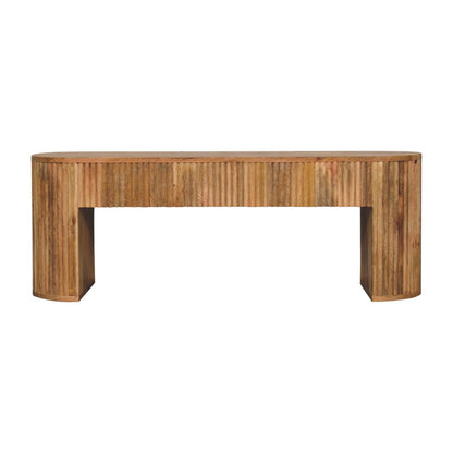 Solid Wood Soba Straight Media Unit, Oak