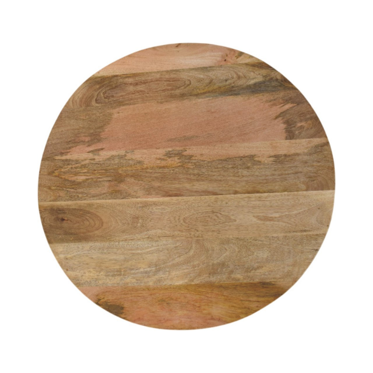 Larissa Round Coffee Table - Solid Mango Wood with Rattan Base