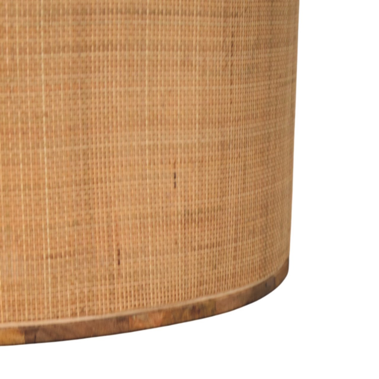 Larissa Round Coffee Table - Solid Mango Wood with Rattan Base