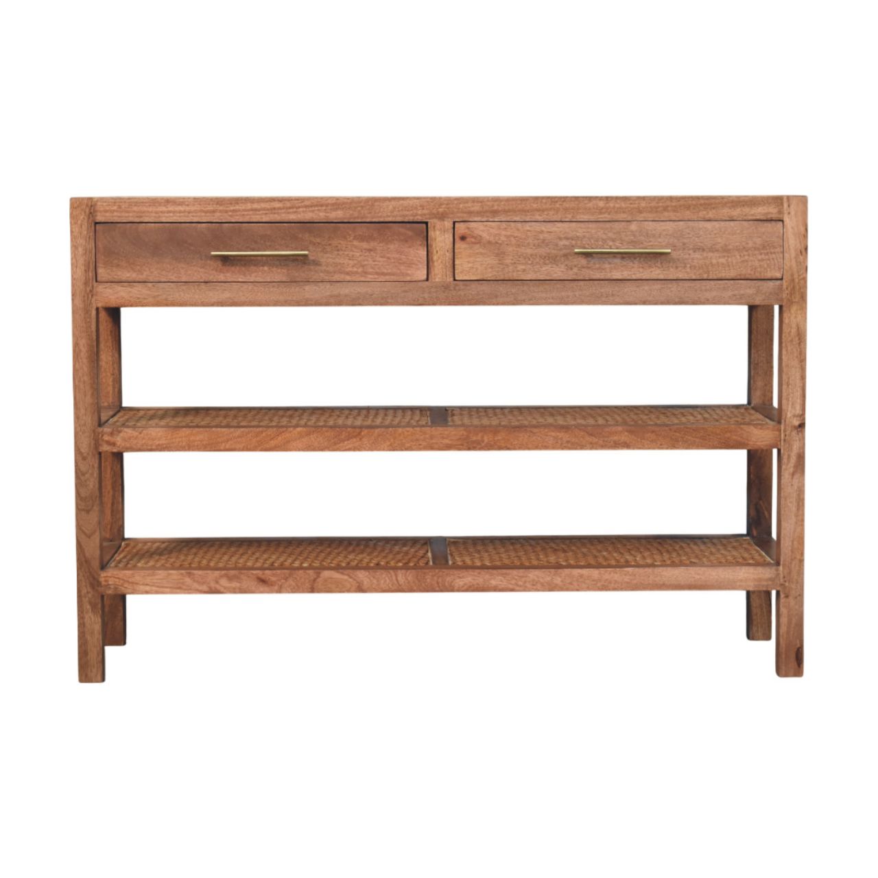 Saffron Rattan Console Table, Brown