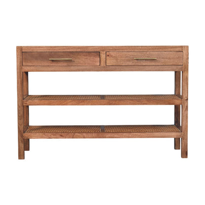 Saffron Rattan Console Table, Brown