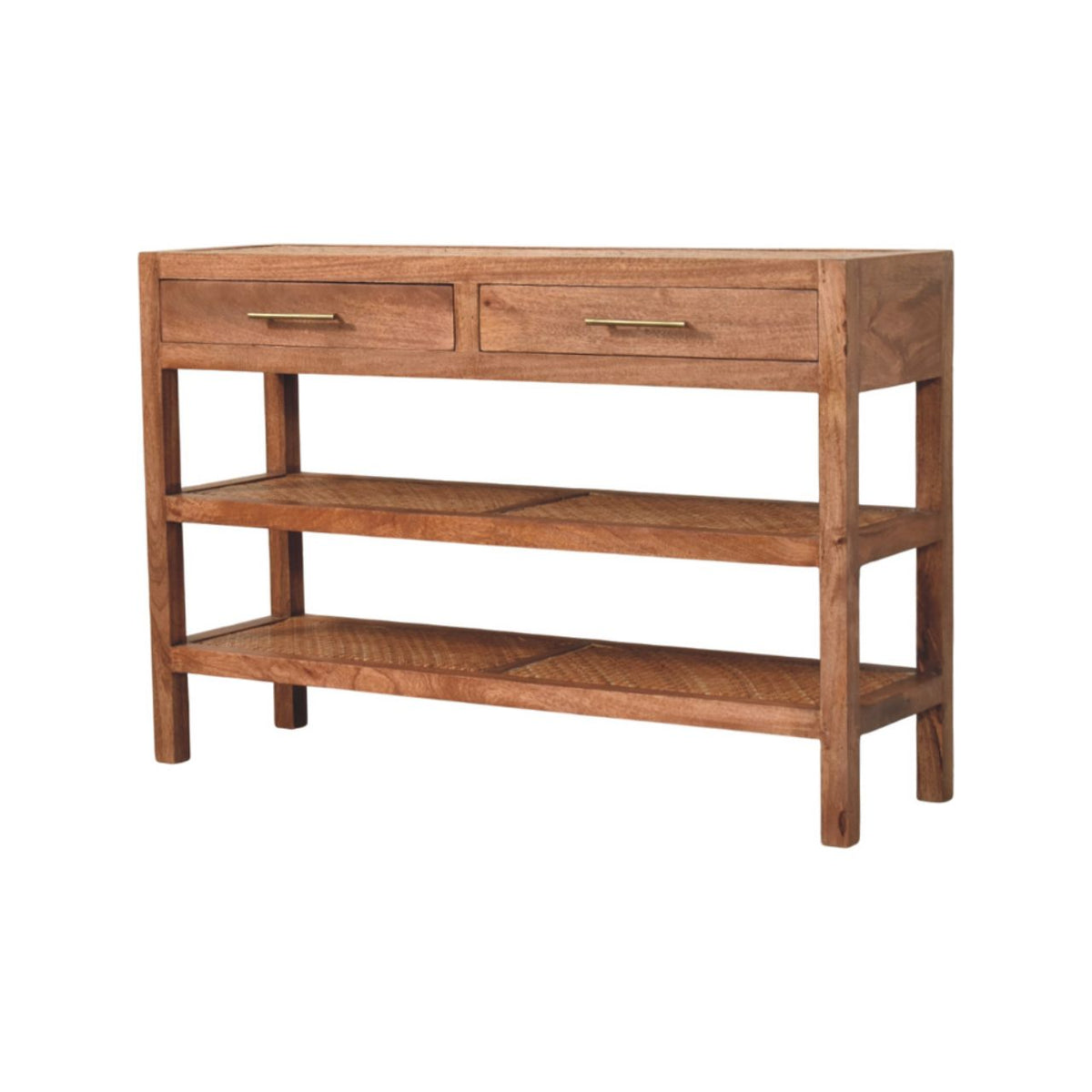 Saffron Rattan Console Table, Brown