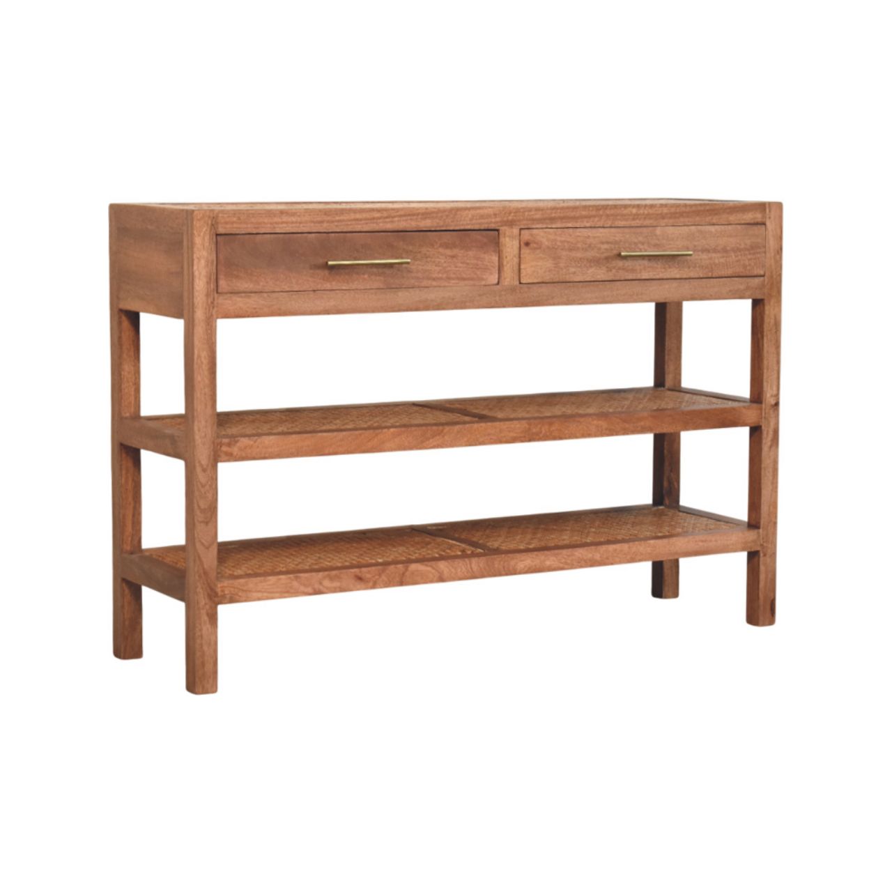 Saffron Rattan Console Table, Brown