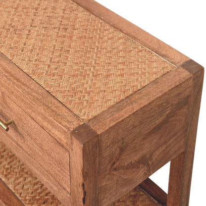 Saffron Rattan Console Table, Brown