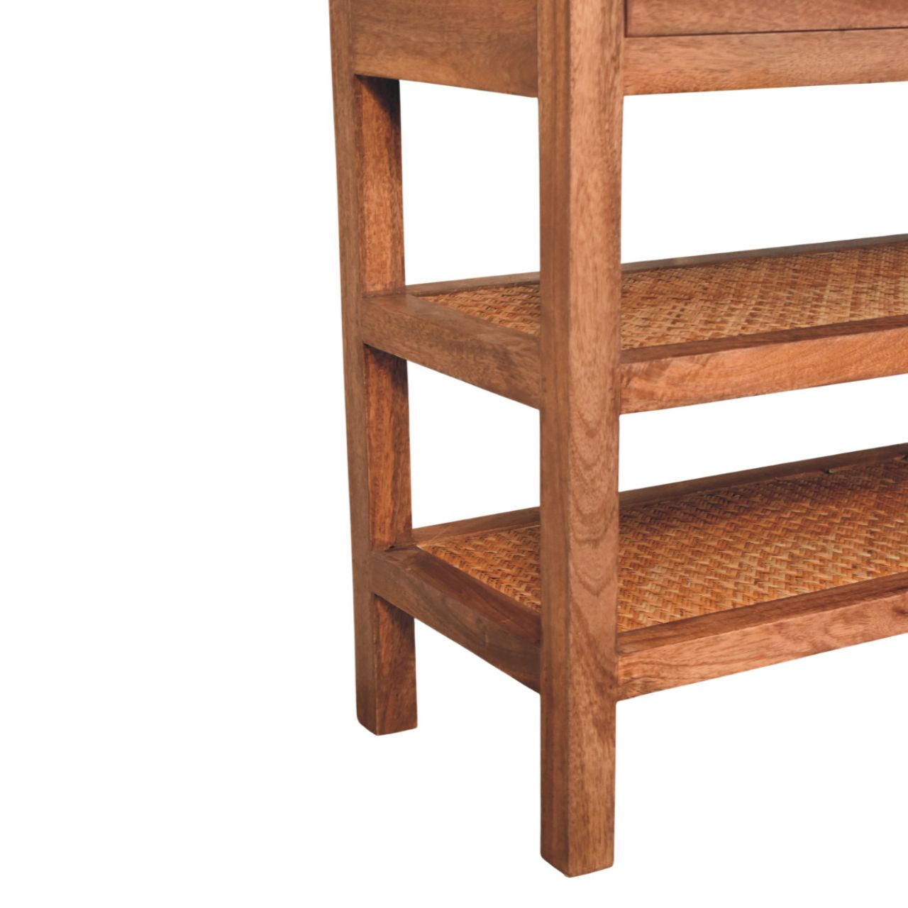 Saffron Rattan Console Table, Brown
