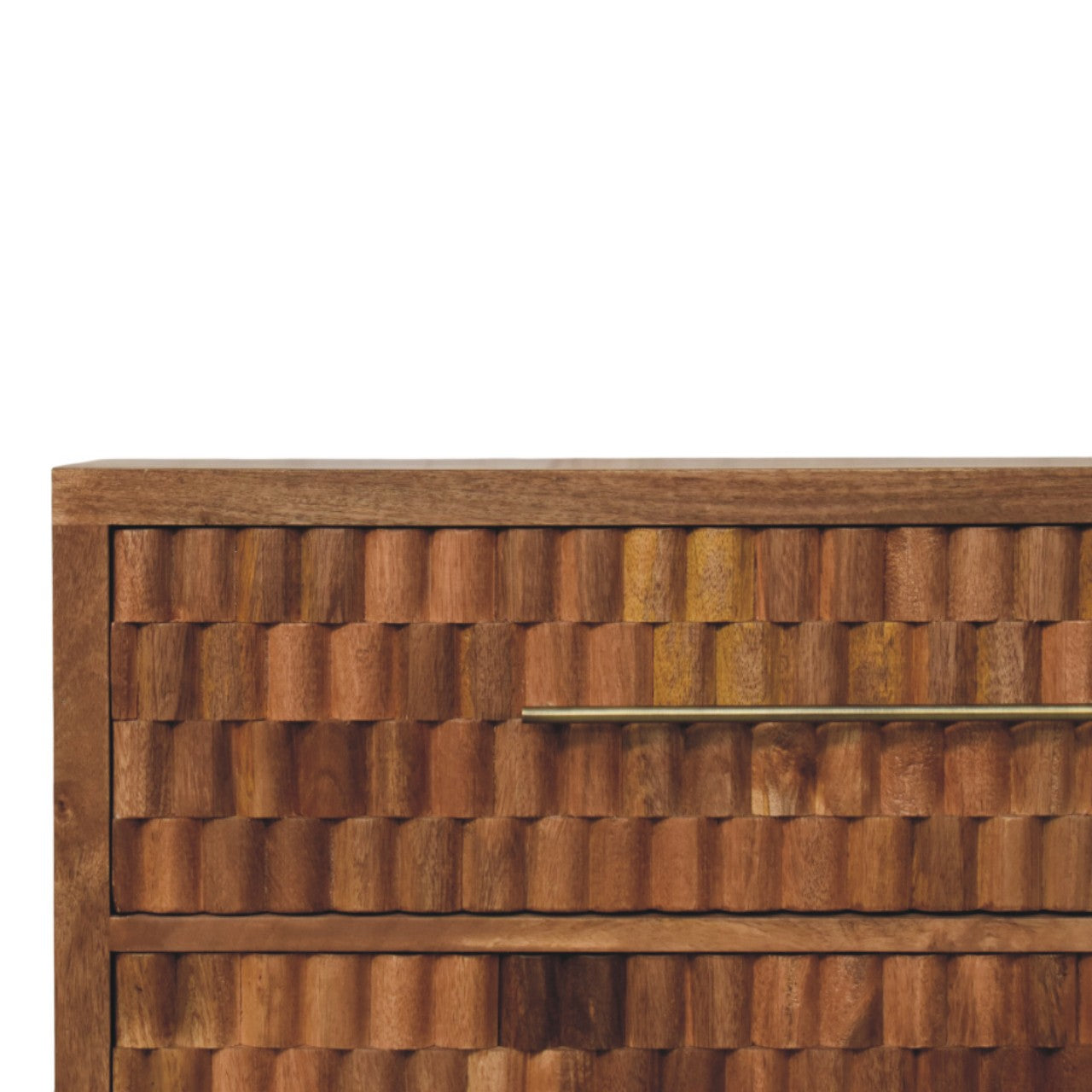 Cadiz Carved Storage Chest – Solid Mango Wood, 3 Drawers