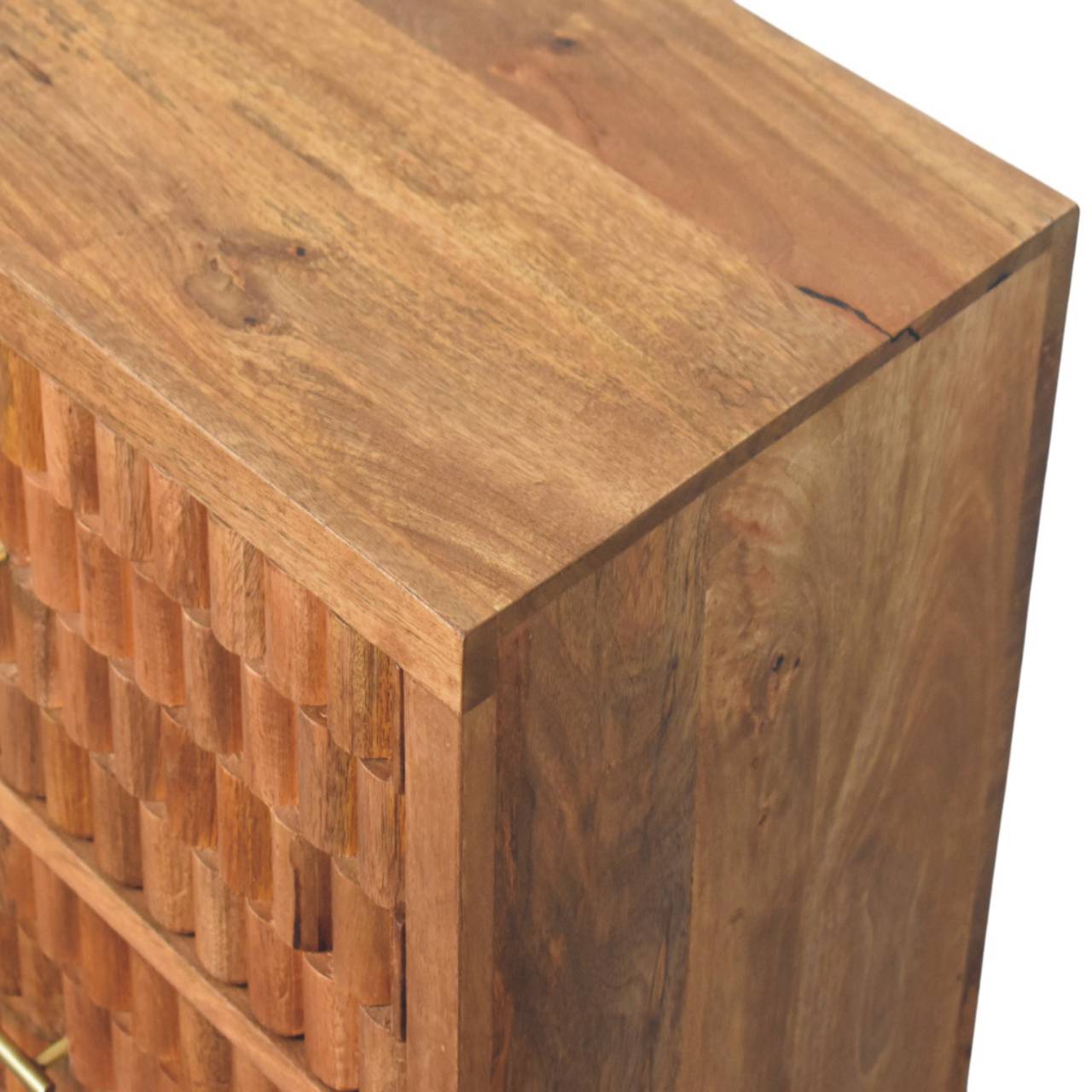 Cadiz Carved Storage Chest – Solid Mango Wood, 3 Drawers