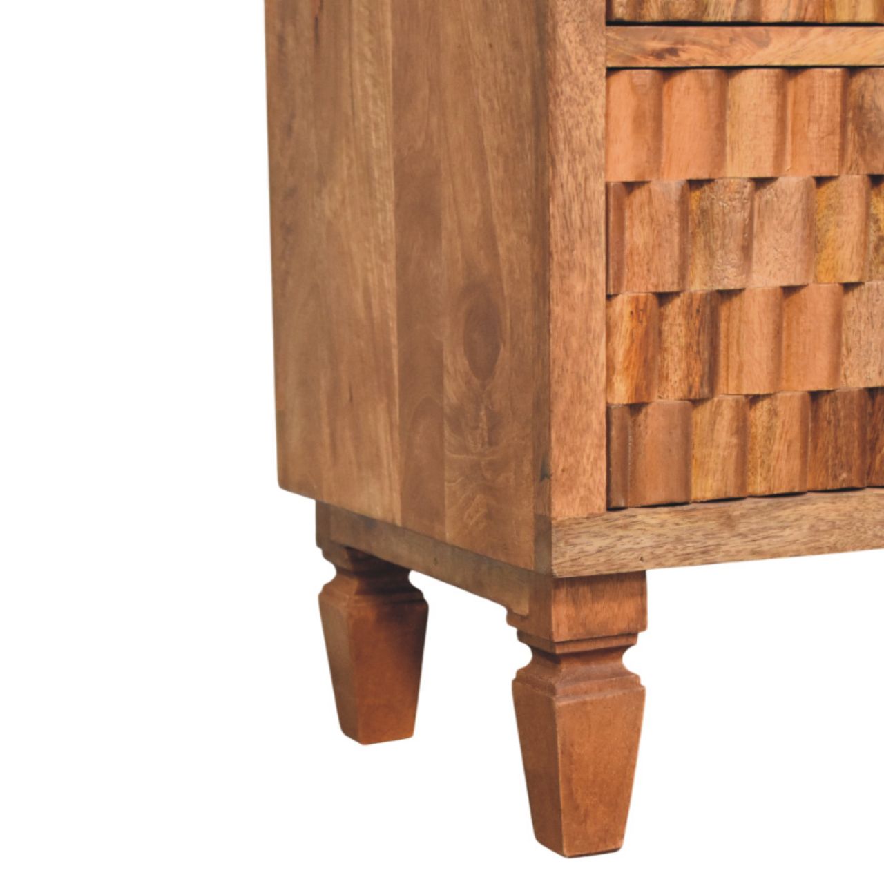 Cadiz Carved Storage Chest – Solid Mango Wood, 3 Drawers
