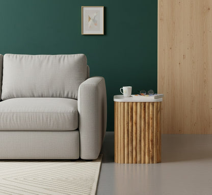 Oakish Marble Side Table