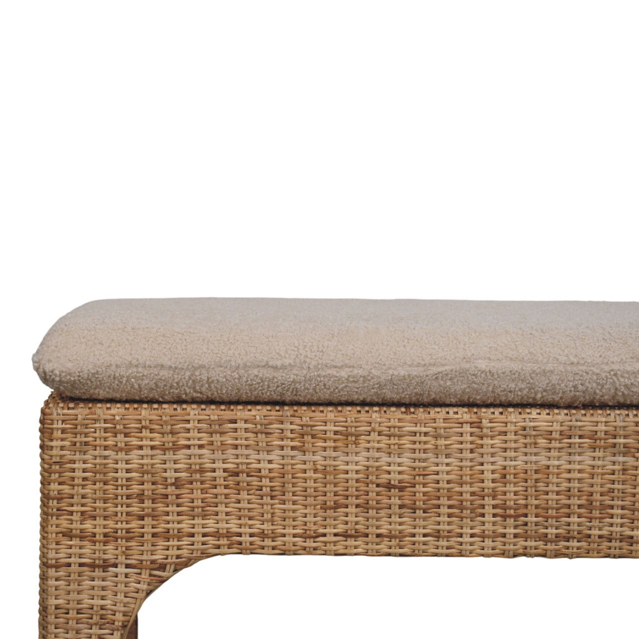 Rattan Harmony Bench – Handwoven Rattan & Solid Mango Wood