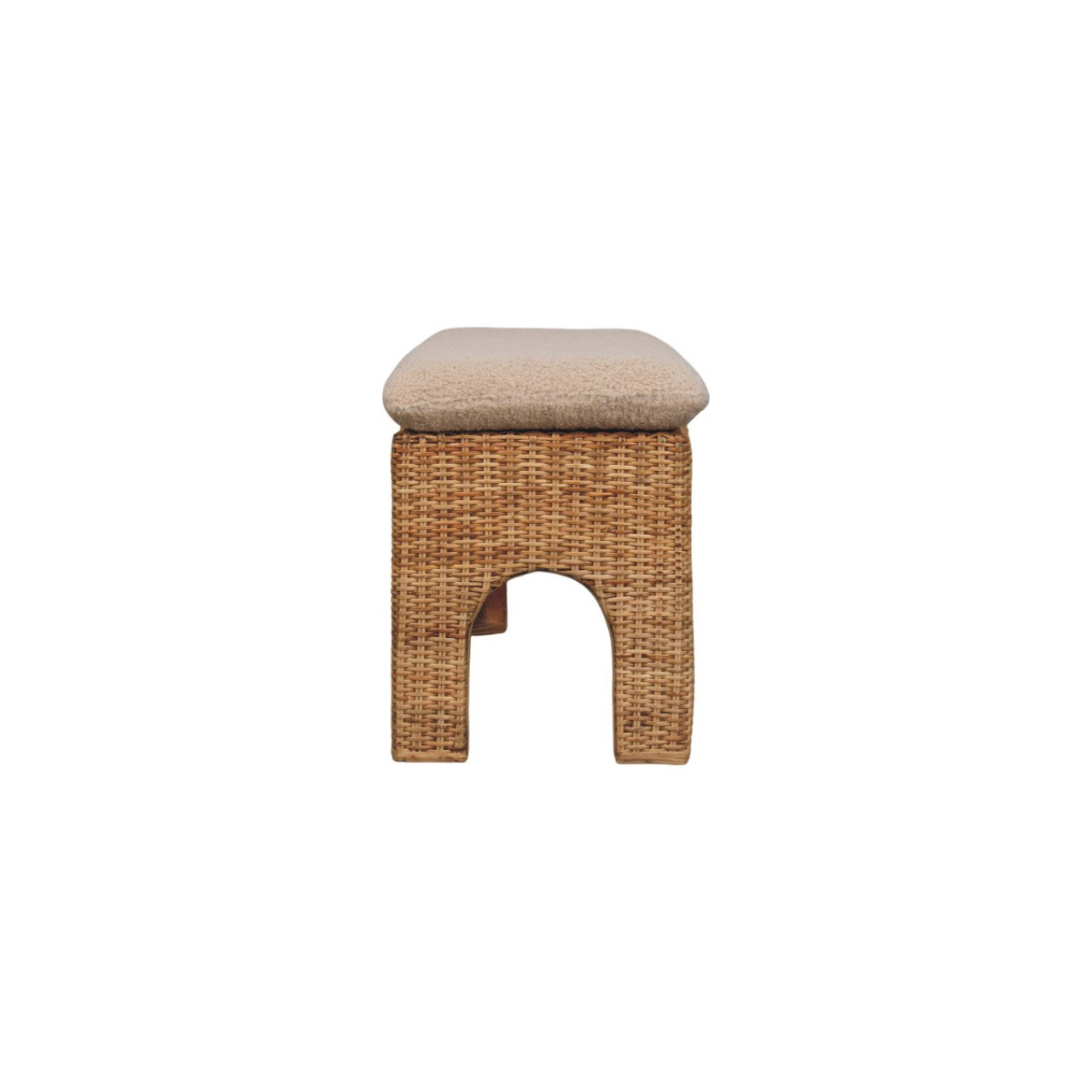 Rattan Harmony Bench – Handwoven Rattan & Solid Mango Wood