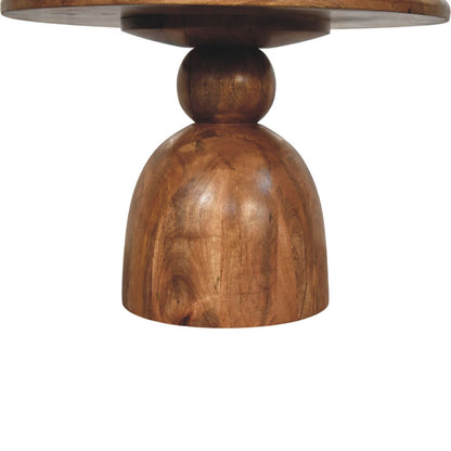 Solid Wood Sculpted Pedestal Coffee Table