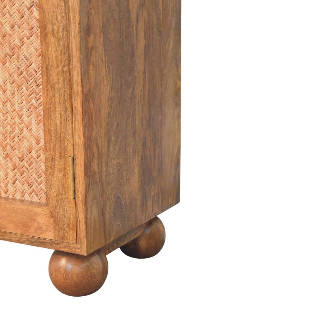 Solid Wood Arched Rattan Two-Door Sideboard