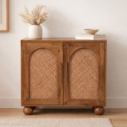 Arched Rattan Two-Door Sideboard