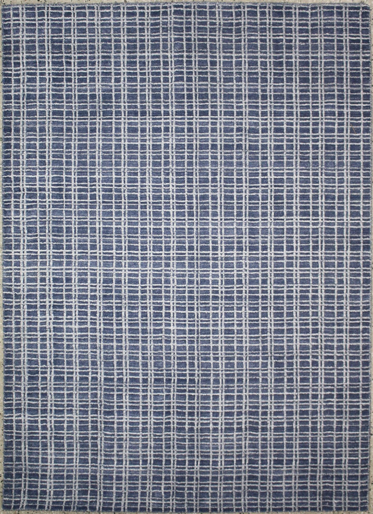 Light Blue Wool & Bamboo Silk Handloom Area Rug - Coastal Handwoven Luxury Rug, Beach House Decor