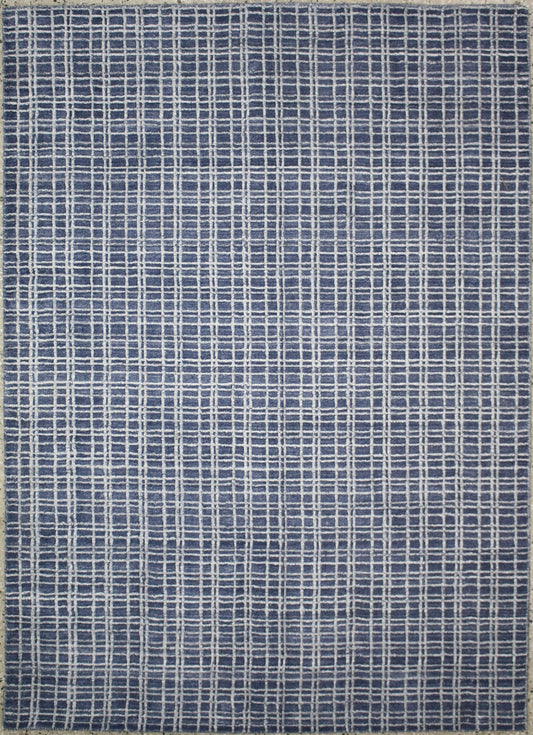 Light Blue Wool & Bamboo Silk Handloom Area Rug