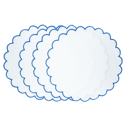 Linen Scalloped Placemats, Set of 4