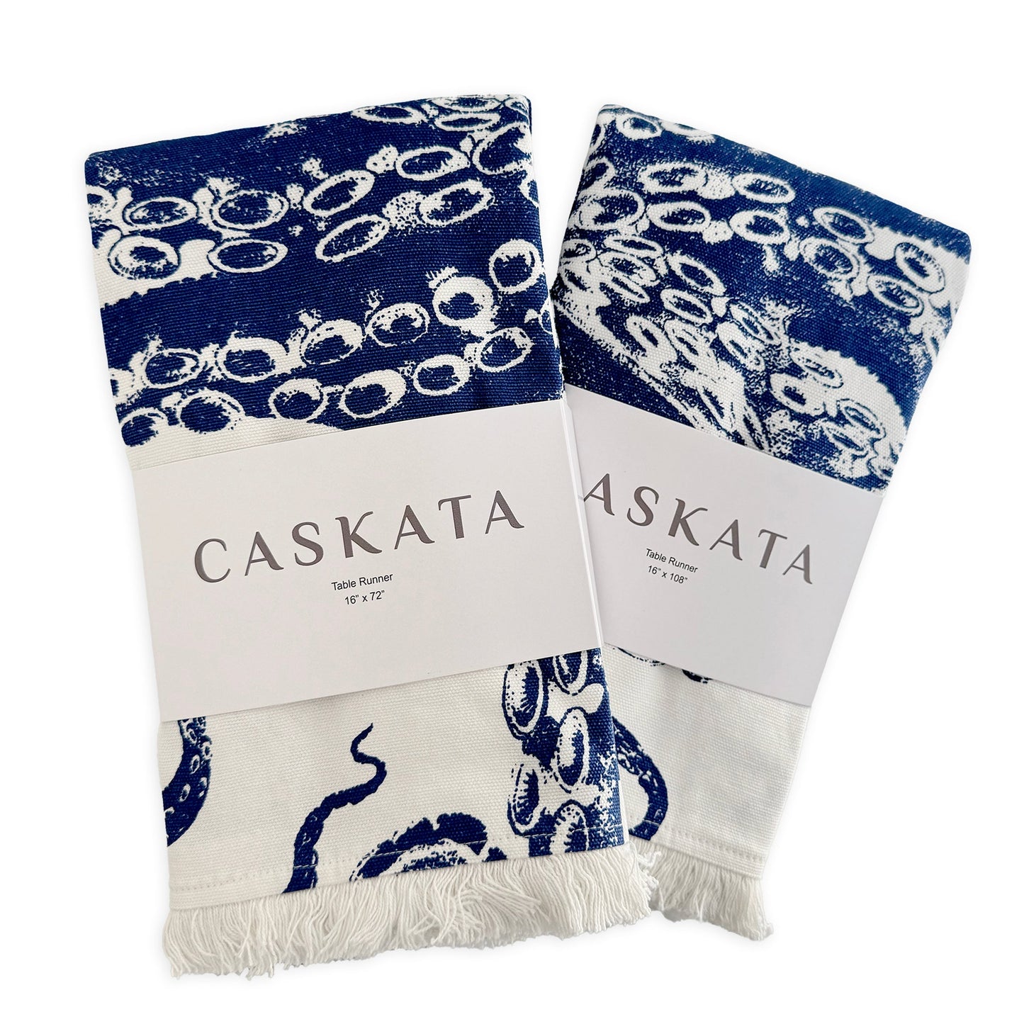 Lucy the Octopus Table Runner - Coastal Nautical Cotton Table Linen, Beach House Dining Decor