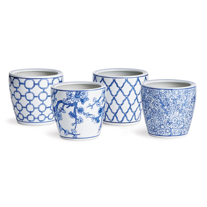 Dynasty Midi Pots, Set of 4, Blue & White