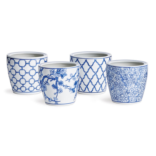 Dynasty Midi Pots, Set of 4, Blue & White