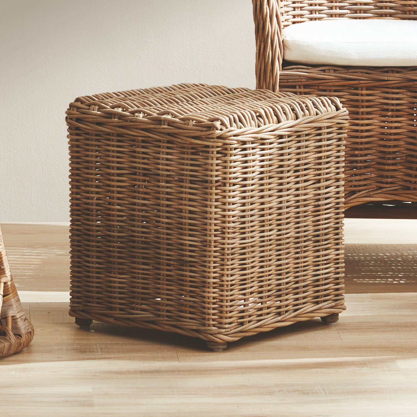 Davina Stool – Woven Kubu Rattan Side Table & Stool